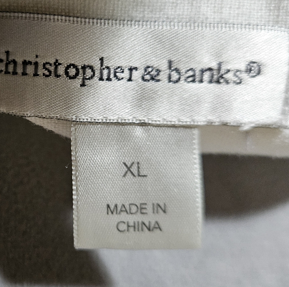 Christopher & Banks White Cotton Linen Long Sleeve Shirt - Picture 5 of 5